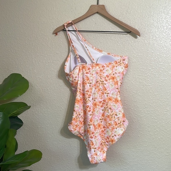 Kona sole peachy floral one shoulder swimsuit - Picture 7 of 12